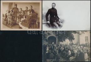 cca 1900-1930 Vegyes katonai fotó tétel: portrék, csoportképek, életképek, stb., összesen 16 db külö...