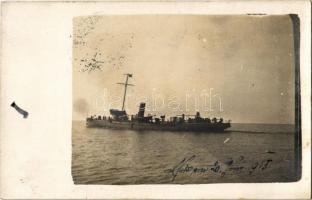 1915 SMS Planet az Osztrák-Magyar Monarchia Planet-osztályú torpedóhajója (őrhajója) / K.u.K. Kriegsmarine / Austro-Hungarian Navy Planet-class torpedo boat: SMS Planet. photo + "K. UND. K. KRIEGSMARINE S.M.SCHIFF PLANET"