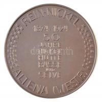 1924. "Gustav Selve / Basse und Selve 50. évfordulója 1874-1924" fém emlékérem (50mm) T:1,...