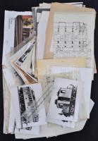 cca 1900-2000 Vasúttörténeti tétel: Vasúti tervrajzok, szakmai nyomtatványok, vasúttörténeti kéziratok, fotók, egy jelentős gyűjtemény része, banánosládányi anyag