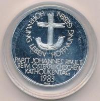 Ausztria 1983. "II. János Pál pápa látogatása" jelzett Ag emlékérem lezárt kapszulában (~1...