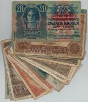 36db-os korona bankjegy tétel, nagyrészt az 1920-as magyar korona kiadásból T:III-IV