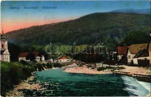 1922 Nadrág, Nadrag, Steinacker; Teilansicht / látkép, templom, híd. Kiadja Rusz Árpád / general view, church, bridge (fl)
