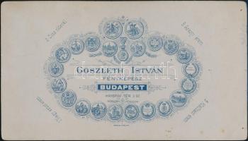 cca 1900 Rhúz Gyula kir. törvényszéki tanácselnök és neje szentgyörgyvölgyi Magay Ida fotója, kemény...