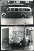 4 db fotó A BSZKRT autóbuszairól. Későbbi nagyítások 16x12 cm