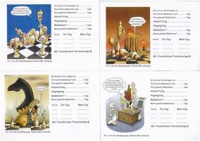 40 db MODERN sakk karikatúra képeslap: német levelezési sakklapok / 40 modern chess caricatures on German correspondence chess postcards