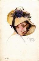 1917 Kalapos hölgy, Magyar Művészet, Rotophot Budapest / Lady with hat, Ungarische Kunst Nr. 819. s: Rudolf Fuchs