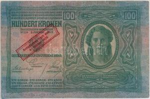 1912. 100K hamis Ausgegeben nach dem 4. Oktober 1920 felülbélyegzéssel (fake overprint) T:III szép papír