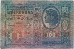 1912. 100K hamis  "Ausgegeben nach dem 4. Oktober 1920" felülbélyegzéssel (fake overprint)...