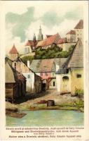 Segesvár, Schässburg, Sighisoara; Strada morii si manastiera Dominic / Mühlgasse und Dominikanerkloster / Malom utca a Dominik zárdával. Sebastian Hann egylet kiadása / street view, nunnery, monastery s: Betty Schuller