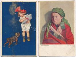 50 db RÉGI művész motívumlap / 50 pre-1945 art motive postcards