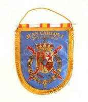 Juan Carlos I rey de Espanha feliratos, címeres asztali dísz zászló, 30×24 cm