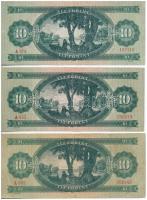 1949. 10Ft (3x) T:III,III-