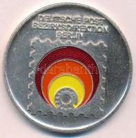 Németország DN Deutsche Post Bezirksdirektion Berlin részben festett, fém emlékérem, eredeti tokban (50mm) T:1-,2 Germany ND Deutsche Post Bezirksdirektion Berlin partially painted medallion in original case (50mm) C:AU,XF