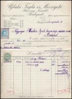 1914 Újlaki Tégla- és Mészégető Rt. díszes fejléces számla, okmánybélyeggel