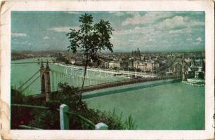 Budapest I. Kilátás a Szent Gellért-hegyről, Erzsébet híd (szakadás / tear)