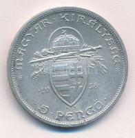 1938. 5P Ag "Szent István" T:1- ph. 
Adamo P8.1