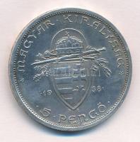 1938. 5P Ag "Szent István" T:1- kis ph. 
Adamo P8.1