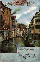 1902 Freiburg, Fischerau, Verlag von Paul Hinsche / street, canal s: Alf. Grosholz
