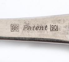 Német ezüstözött alpakka 12 személyes készlet, jelzett, 4×12 db+ 2 db merő kanál, összesen: 50 db