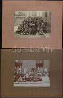 cca 1900-1940 Vegyes nagyméretű fotó tétel, azonosítatlan iskolai tablófotók (4 db), 2 esküvői fotó, és 1 db portré fotó, összesen 7 db, fotó kartonon, 12x16 cm és 31x21 cm közötti méretben