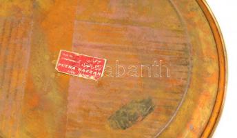 Petrai emlék, dekoratív jordániai réz tál, d: 31,5 cm