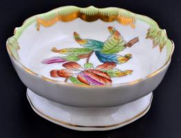 Herendi Viktória mintás tálka, kézzel festett, kopott, m:3 cm, d:8 cm