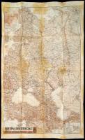 1928 Kirándulók térképe 15.: Vértes hegység, 1:50000, Magyar Királyi Állami Térképészeti Intézet, foltos, 64,5×76,5 cm