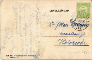 1914 Bátaszék, látkép + Újdombóvár-Baja-Szabadka 144. vasúti mozgóposta bélyegző (EK)