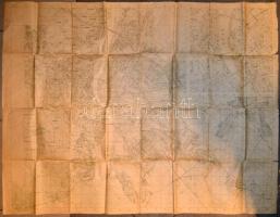 cca 1930-1940 Budapest térkép, kis szakadásokkal, 95x125 cm