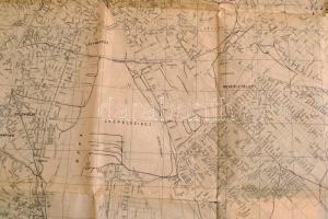 cca 1930-1940 Budapest térkép, kis szakadásokkal, 95x125 cm