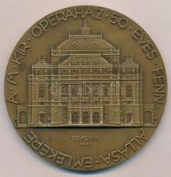 Reményi József (1887-1977) 1934. A M. Kir. Operaház 50 éves fennállásának emlékére Br emlékérem (70mm) T:1-  HPII 2249.