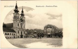 Budapest I. Bomba tér (ma Batthyány tér), Budai vásárcsarnok, templom