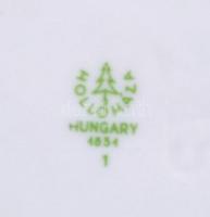 Hollóházi porcelán virágmintás teáskanna, matricás, jelzett, egészen apró kopásnyomokkal, m: 10,5 cm