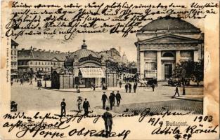 1903 Budapest V. Deák tér, Reinisch Testvérek Élővirág csarnoka, Glanzdorf Péter és Bretschneider Zsigm. és fia üzlete. Divald Károly 215.