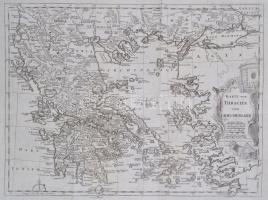 cca 1750 Karte von Tracien und Griechenland - Trákia és Görögország térképe. Rézmetszet. 29x39 cm / Engraved map of Greece and Thracia