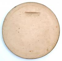 Zsolnay Bél Mátyás eozin mázas pirogránit fali plakett, jelezett (Fürtös György 1939-2010), márka je...