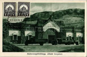 1933 Badacsonylábdihegy (Badacsonytördemic), Magyar Királyi Állami Közpince, borpince, Magyar Waggon és Gépgyár Rt. Győr teherautói. TCV card (EK)