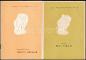 cca 1960 3 db operafüzet (Magyar Állami Operaház): Báthory Zsigmond, Tell Vilmos, Turandot. Tűzött papírkötésben, jó állapotban.