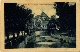 1910 Miskolc, Szinva részlet és avasi templom. W.L. (?) 17185. (EK)