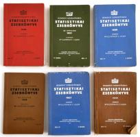 1929-1939 Budapest székesfőváros statisztikai zsebkönyve 6 kötete, papírkötésben, jó állapotban