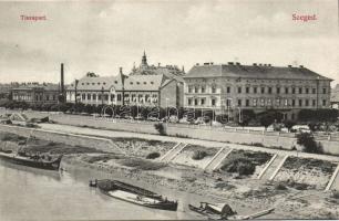 Szeged Tisza part, Grünwald Hermann kiadása (vágott / cut)