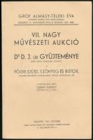 1941 VII. nagy művészeti aukció, Gróf Almásy-Teleki Éva Művészeti Intézete, katalógus. Papírkötésben, jó állapotban.