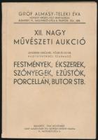 1943 XII. nagy művészeti aukció, Gróf Almásy-Teleki Éva Művészeti Intézete, katalógus. Papírkötésben, jó állapotban.