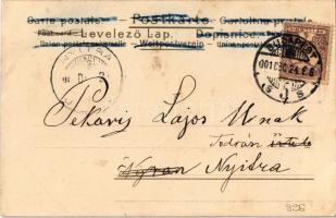 1901 'Karácsonyi üdvözlet', üdvözlőlap / Christmas greeting card, angels, couple, No. 201 ...