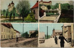 1930 Gács, Halic; vár, utca, téli kép / castle, street, winter