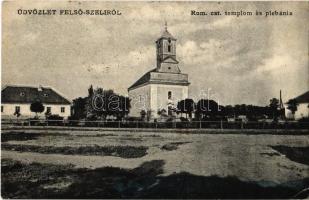 1908 Felsőszeli, Felső-Szeli, Horné Saliby; Római katolikus templom és plébánia. Kóvári S. fényképész / church and parish (EK)