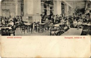 Budapest XIV. Riviera kávéház, belső vendégekkel és pincérekkel. Aréna út 19. (ma Dózsa György út) (r)
