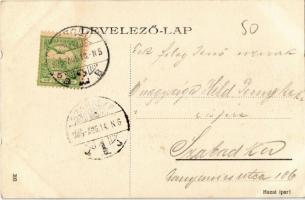 1905 Szeged, Belvárosi vasútállomás. Kiadja Grünwald Herman (kissé ázott sarok / slightly wet corner...