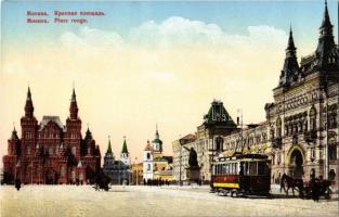Moscow, Moscou; Place rouge / Red Square, tram